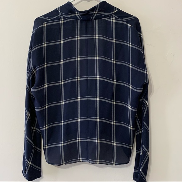 Babaton Aritzia Plaid 100% Silk Blouse | Small - Picture 3 of 6